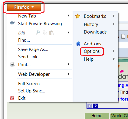 Firefox Options